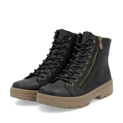Rieker Damen Schnürstiefel asphaltschwarz