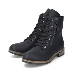 Rieker Damen Schnürstiefel asphaltschwarz