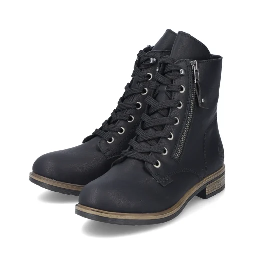 Rieker Damen Schnürstiefel asphaltschwarz