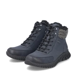 Rieker Damen Schnürstiefel dunkelblau