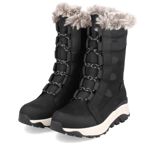 Rieker Damen Schnürstiefel asphaltschwarz