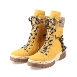 Rieker Damen Schnürstiefel sonnenblumengelb