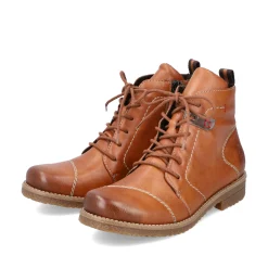 Rieker Damen Schnürstiefel karamellbraun