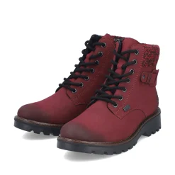 Rieker Damen Schnürstiefel rubinrot