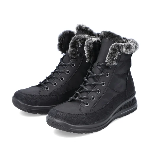 Rieker Damen Schnürstiefel nachtschwarz