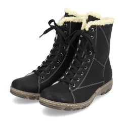 Rieker Damen Schnürstiefel tiefschwarz