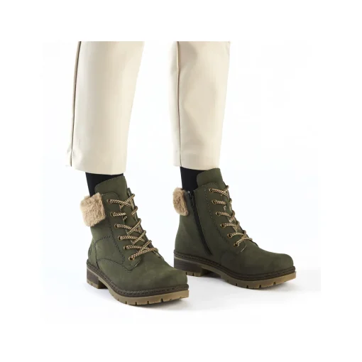 Rieker Damen Schnürstiefel laubgrün