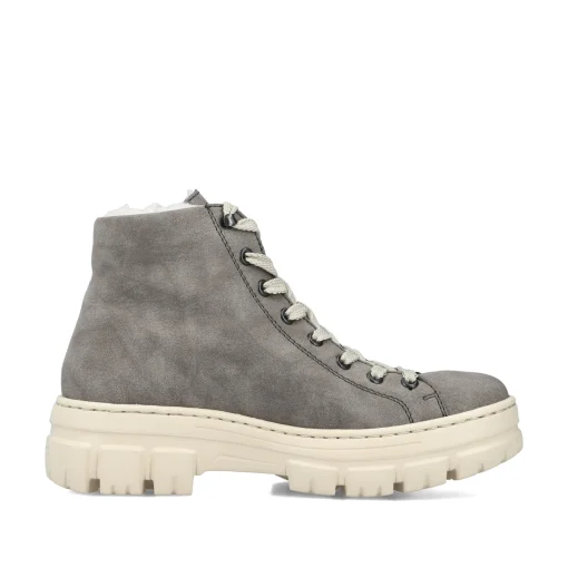 Rieker Damen Schnürstiefel quarzgrau