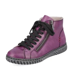 Rieker Damen Schnürstiefel aubergine-schwarz