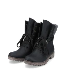 Rieker Damen Schnürstiefel nachtschwarz