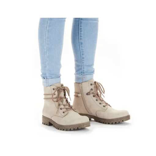 Rieker Damen Schnürstiefel hellbeige