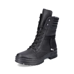 Rieker Damen Schnürstiefel tiefschwarz