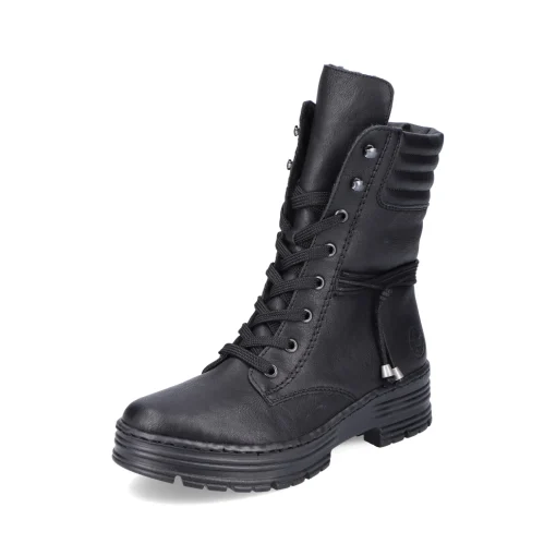 Rieker Damen Schnürstiefel tiefschwarz