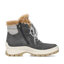 Rieker Damen Schnürstiefel granitgrau