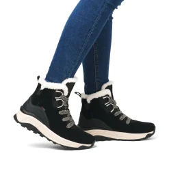 Rieker Damen Schnürstiefel graphitschwarz