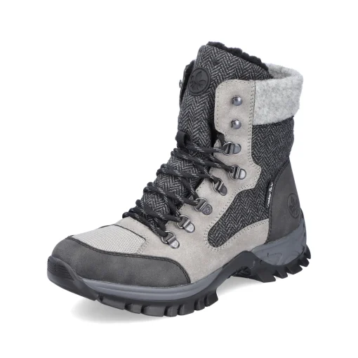 Rieker Damen Schnürstiefel silbergrau