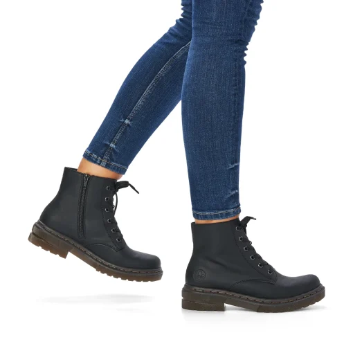 Rieker Damen Schnürstiefel carbonschwarz