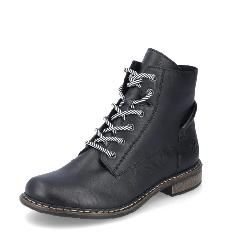 Rieker Damen Schnürstiefel asphaltschwarz