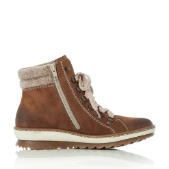 Rieker Damen Schnürstiefel karamellbraun