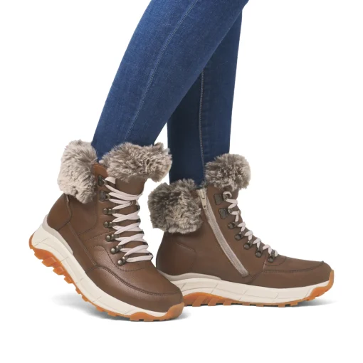 Rieker Damen Schnürstiefel zimtbraun