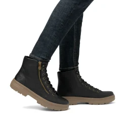 Rieker Damen Schnürstiefel asphaltschwarz