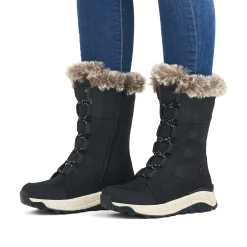 Rieker Damen Schnürstiefel asphaltschwarz