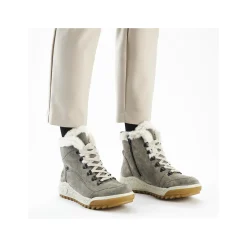 Rieker Damen Schnürstiefel steingrau
