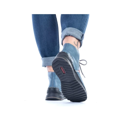Rieker Damen Schnürstiefel californiablau