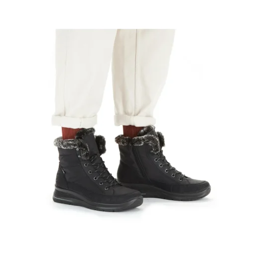 Rieker Damen Schnürstiefel nachtschwarz