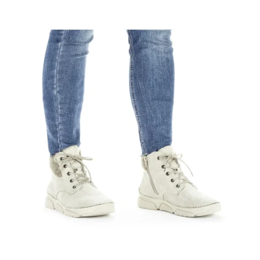 Rieker Damen Schnürstiefel hellbeige