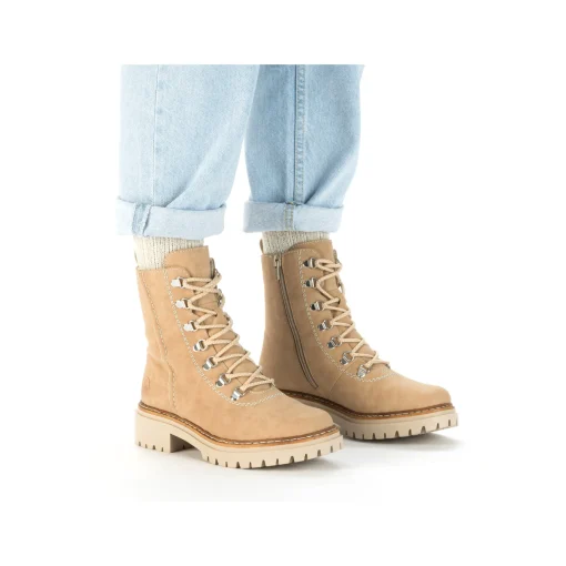 Rieker Damen Schnürstiefel braunbeige