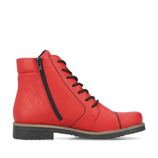 Rieker Damen Schnürstiefel erdbeerrot