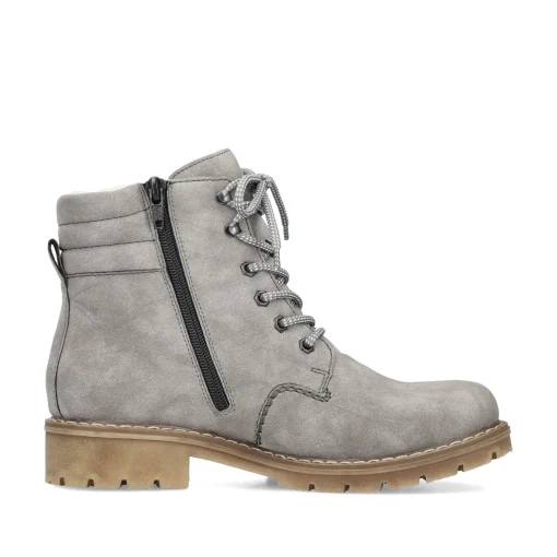 Rieker Damen Schnürstiefel mondgrau