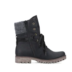 Rieker Damen Schnürstiefel nachtschwarz