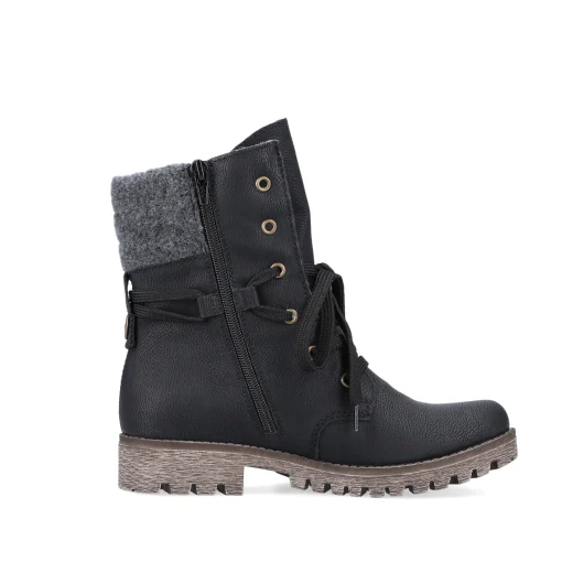 Rieker Damen Schnürstiefel nachtschwarz