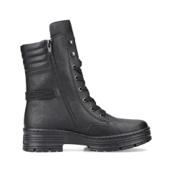 Rieker Damen Schnürstiefel tiefschwarz