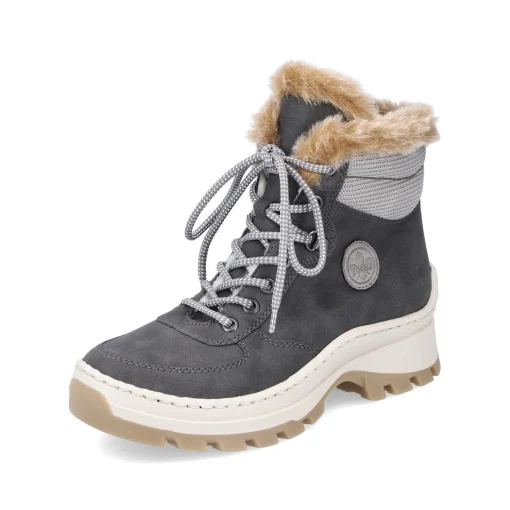 Rieker Damen Schnürstiefel granitgrau