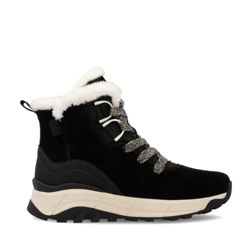 Rieker Damen Schnürstiefel graphitschwarz