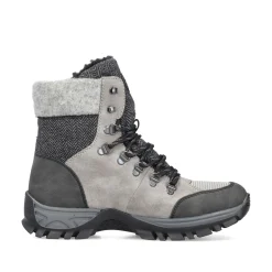 Rieker Damen Schnürstiefel silbergrau