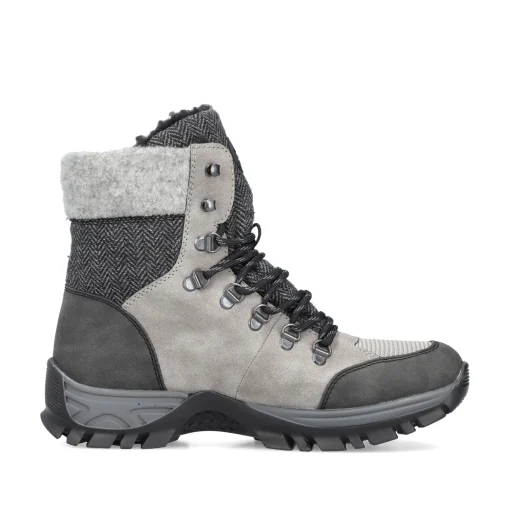 Rieker Damen Schnürstiefel silbergrau