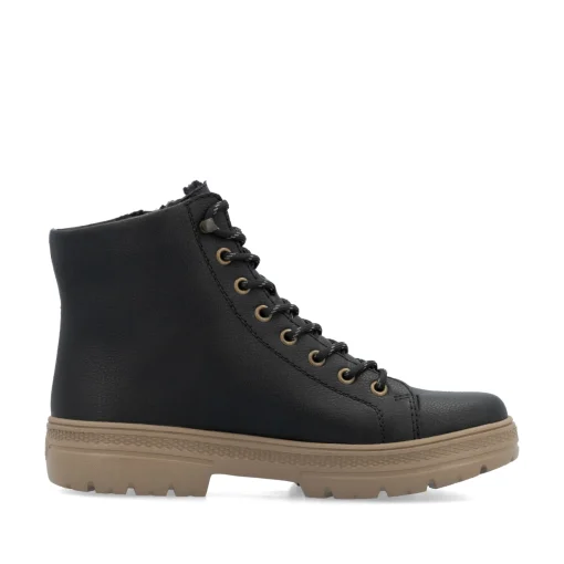 Rieker Damen Schnürstiefel asphaltschwarz