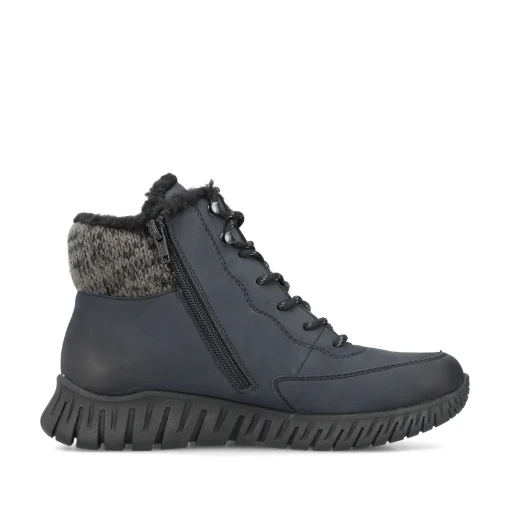 Rieker Damen Schnürstiefel dunkelblau