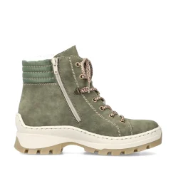 Rieker Damen Schnürstiefel schilfgrün