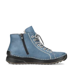 Rieker Damen Schnürstiefel californiablau