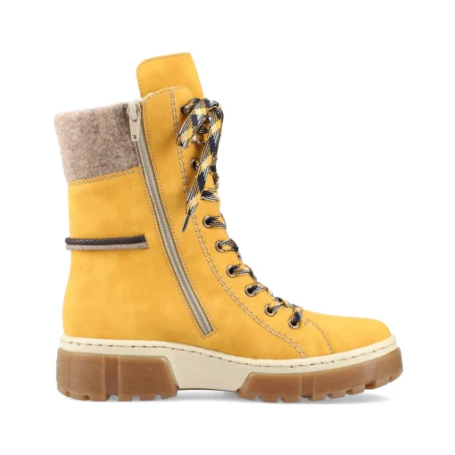 Rieker Damen Schnürstiefel sonnenblumengelb