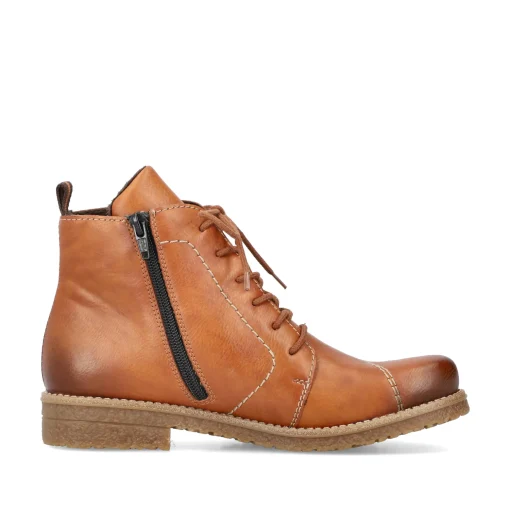Rieker Damen Schnürstiefel karamellbraun