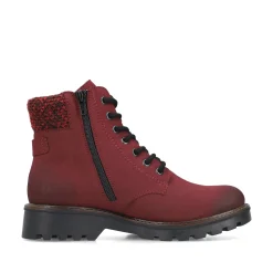 Rieker Damen Schnürstiefel rubinrot