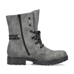 Rieker Damen Schnürstiefel mondgrau