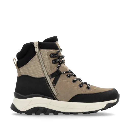 Rieker Damen Schnürstiefel braunbeige-schwarz