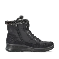 Rieker Damen Schnürstiefel nachtschwarz